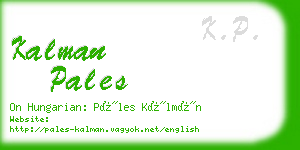 kalman pales business card